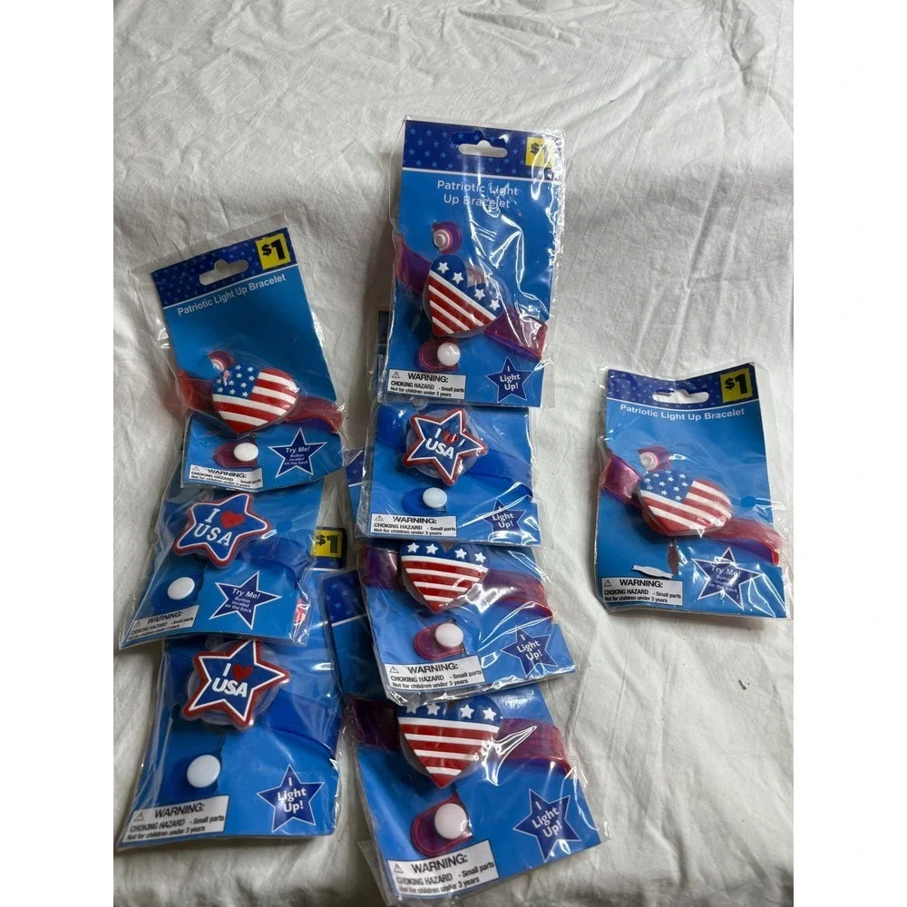 Patriotic Glow Stick Necklaces Bracelets Wands Party Favors 4th of July